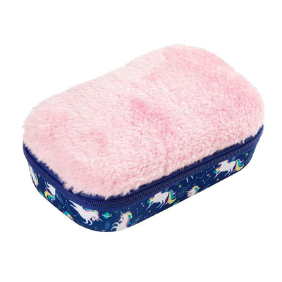 ZIPIT Fur Pencil Box Pink and Blue with Unicorns 