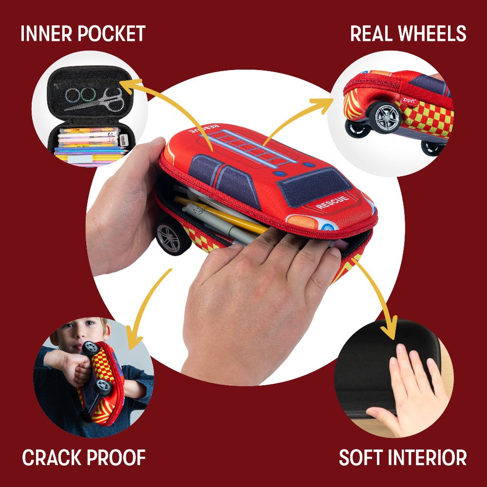 Truck Pencil Box - Spinning Wheels | ZIPIT®