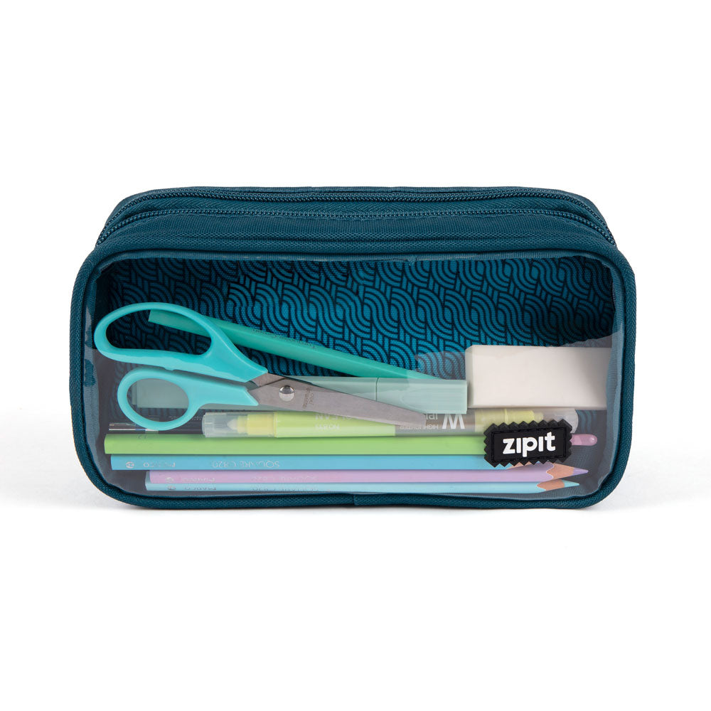 Mua ZIPIT Half & Half Pencil Case, 3 Compartment Zipper Pouch For School, Stationery Bag For Teen Girls Boys And Adults, Mint Trên Amazon Mỹ Chính Hãng 2026