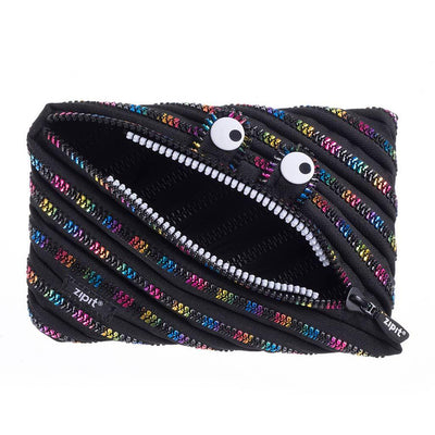 ZIPIT Monster Jumbo Pouch Black and Rainbow 