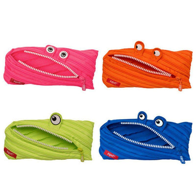 Monster Pencil Case 4-Pack (Pink, Orange, Lime, Blue) - ZIPIT