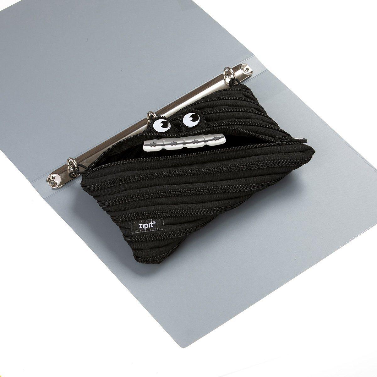 ZIPIT 3-Ring Pouch Pencil Case Bag Art Supplies Black Gray School G