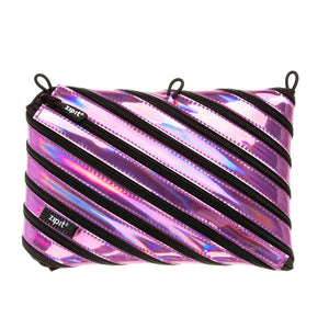 ZIPIT Metallic 3 Ring Pouch Smooth Purple 