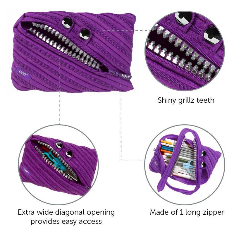 Zipit Grillz Monster Steel Teeth Pencil Case - Bad Bad Purple (Silver) -  Shop zipit Pencil Cases - Pinkoi