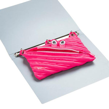 zipit Monster Grillz Pink 3-Ring Binder Pouch