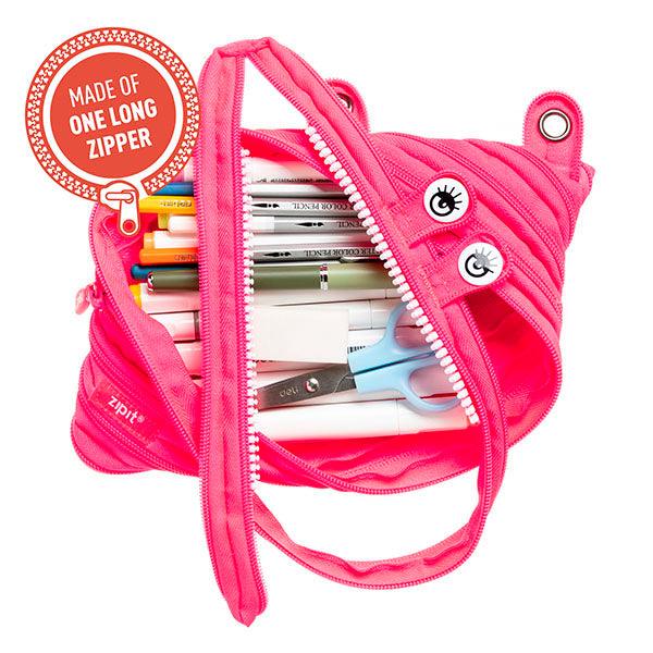 New ZIPIT Monster 3-Ring Binder Pencil Case Pouch ~ Pink